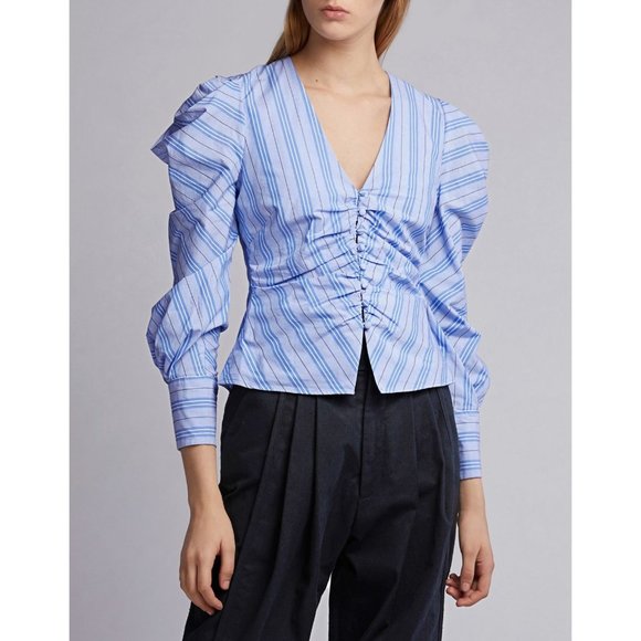 Simkhai Knox Plisse Top in Blossom Stripe main image 1